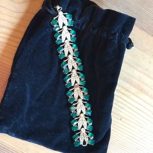 Gorgeous Vintage Emerald Diamond Bracelet
